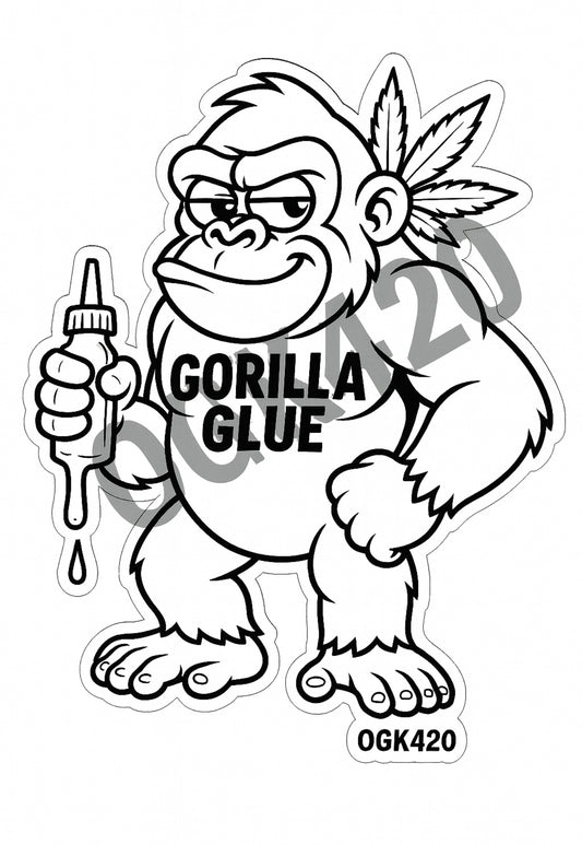 OGK420 Gorilla Glue Double Sticker Pack — Full Color + B&W Version