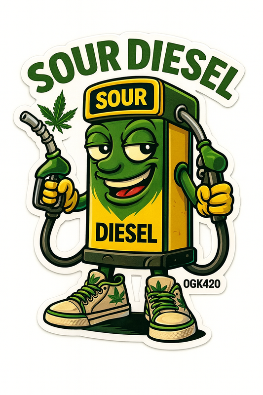 Sour Diesel – OGKmart420 Digital Art (Color + B&W)